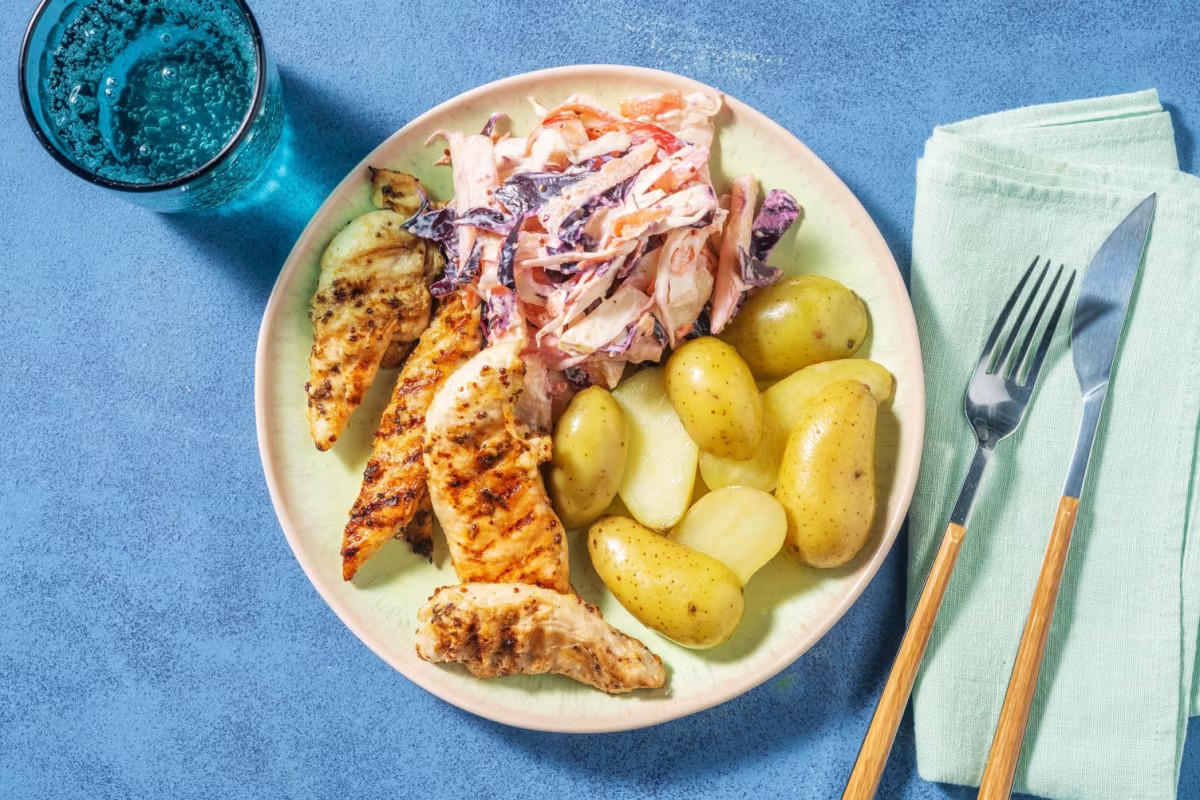 Poulet et patates à l’érable et moutarde