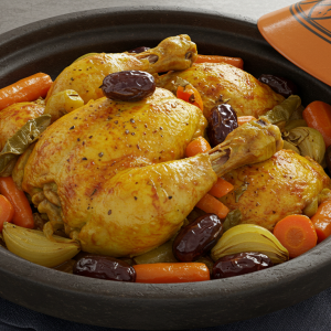 Tajine de poulet aux dates et légumes (Cuisine marocaine)